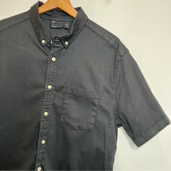 ASOS Design Mens Black Casual Short Sleeve Button Down Shirt Stretch Neutral Top - Picture 3 of 7